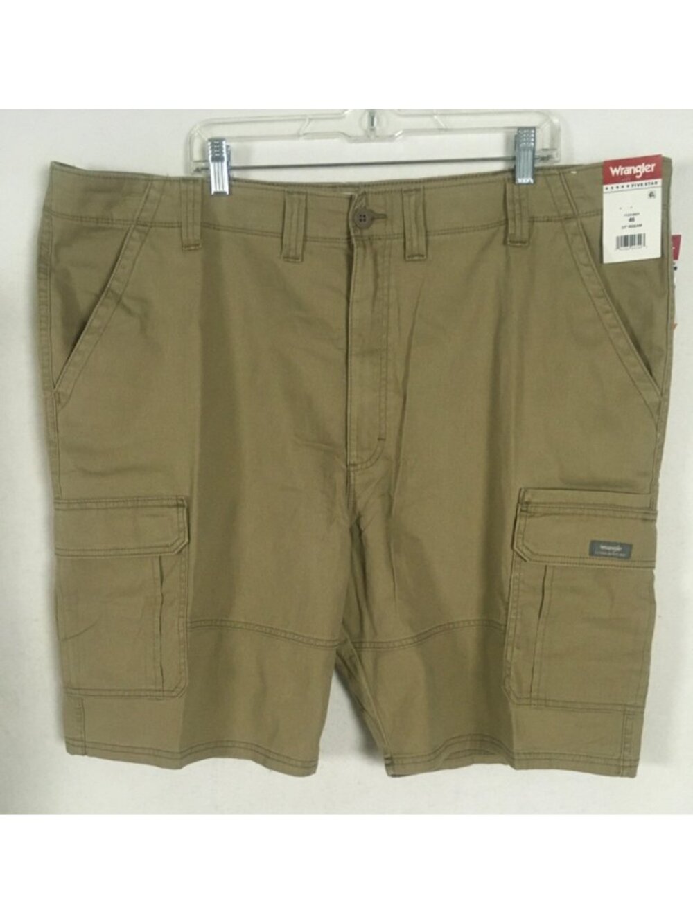 Wrangler Cargo Shorts Size 46 Relaxed Fit Beige Pockets High Rise New w Tags